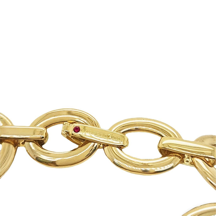 Duchessa Satin Oval and Diamond Accent Link Bracelet