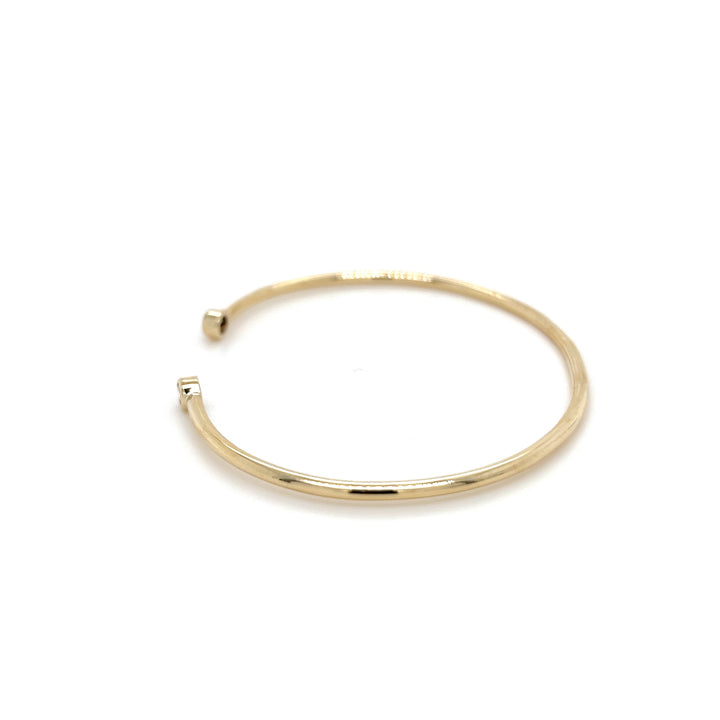 14K Yellow Gold Diamond Open Cuff Bracelet