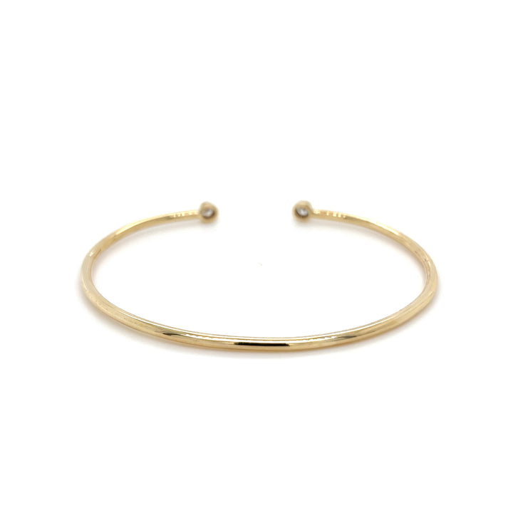 14K Yellow Gold Diamond Open Cuff Bracelet