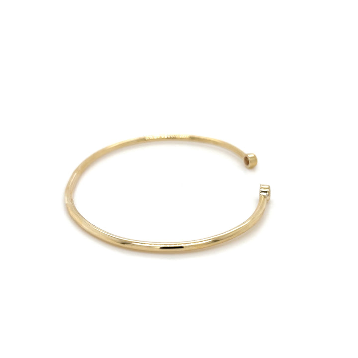 14K Yellow Gold Diamond Open Cuff Bracelet