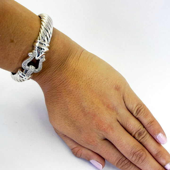 David Yurman Sterling Silver Diamond Bracelet