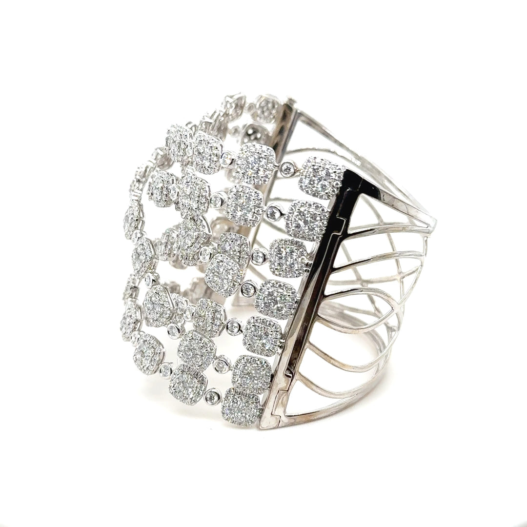 18K White Gold Diamond Multi-Crossover Bangle