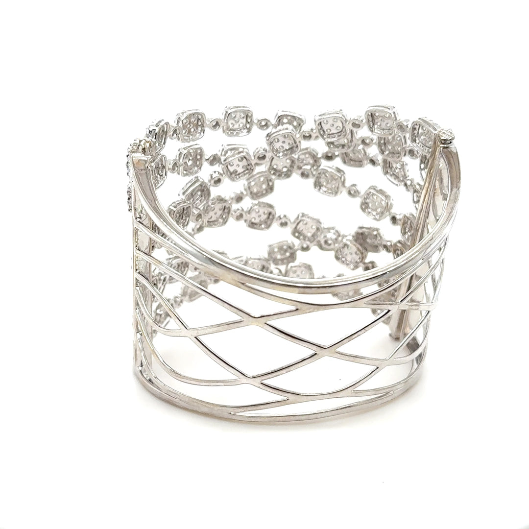 18K White Gold Diamond Multi-Crossover Bangle