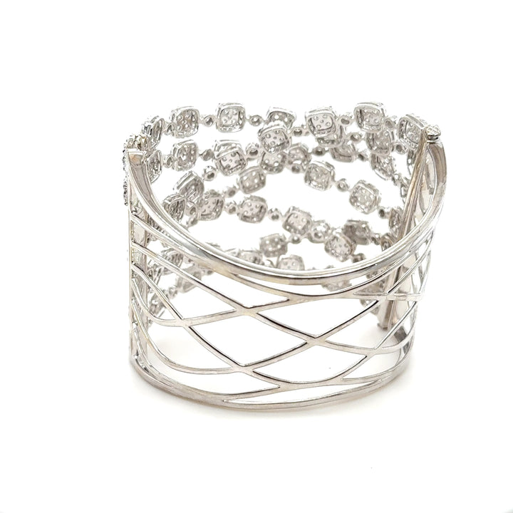 18K White Gold Diamond Multi-Crossover Bangle