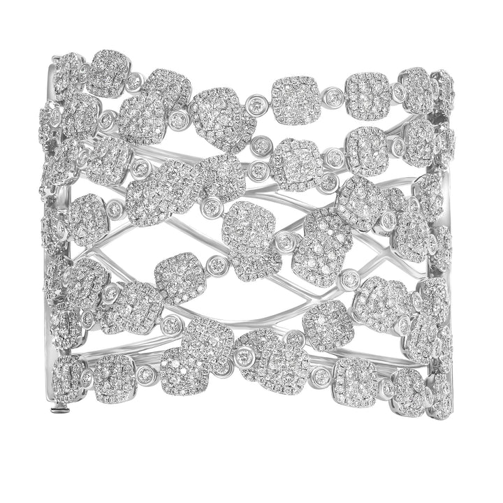 18K White Gold Diamond Multi-Crossover Bangle