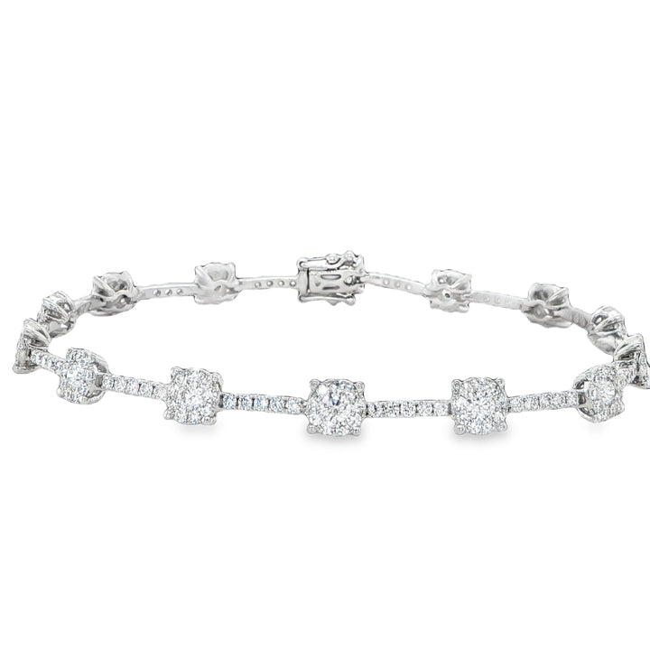 18K White Gold Diamond Station Bracelet