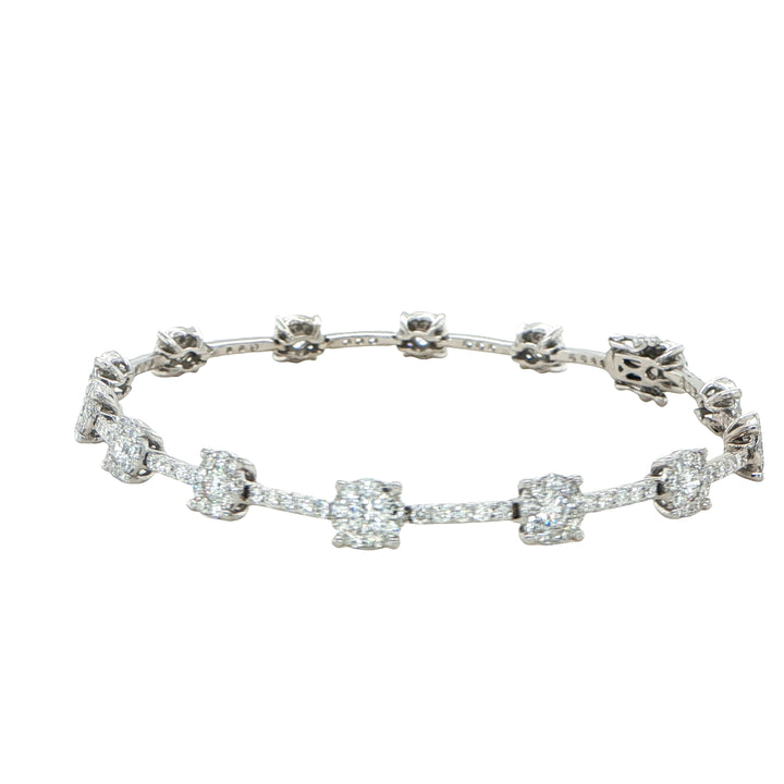 18K White Gold Diamond Station Bracelet