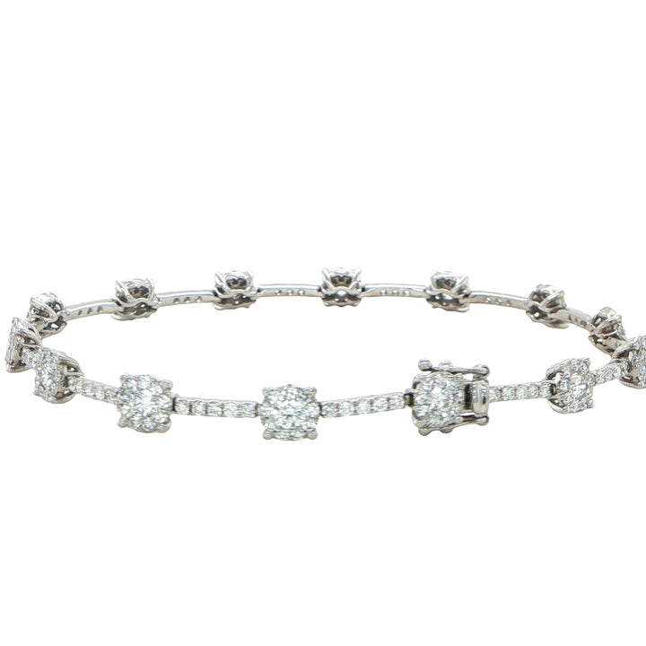 18K White Gold Diamond Station Bracelet