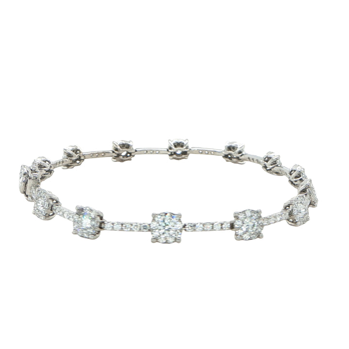 18K White Gold Diamond Station Bracelet