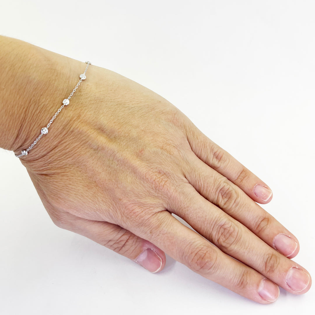 Majolie 14K White Gold Diamond By The Yard Bracelet