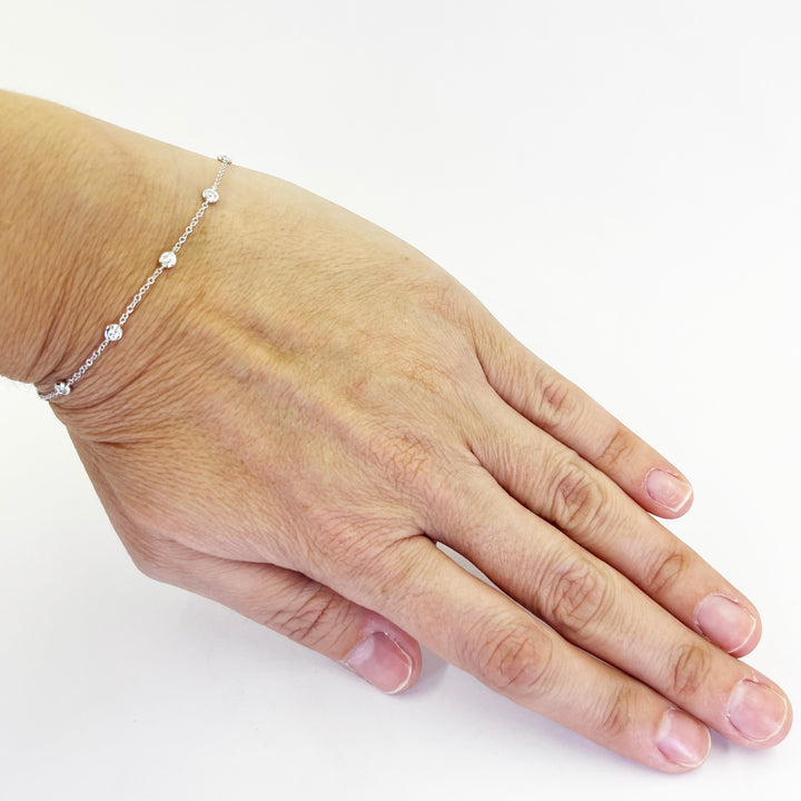 Majolie 14K White Gold Diamond By The Yard Bracelet