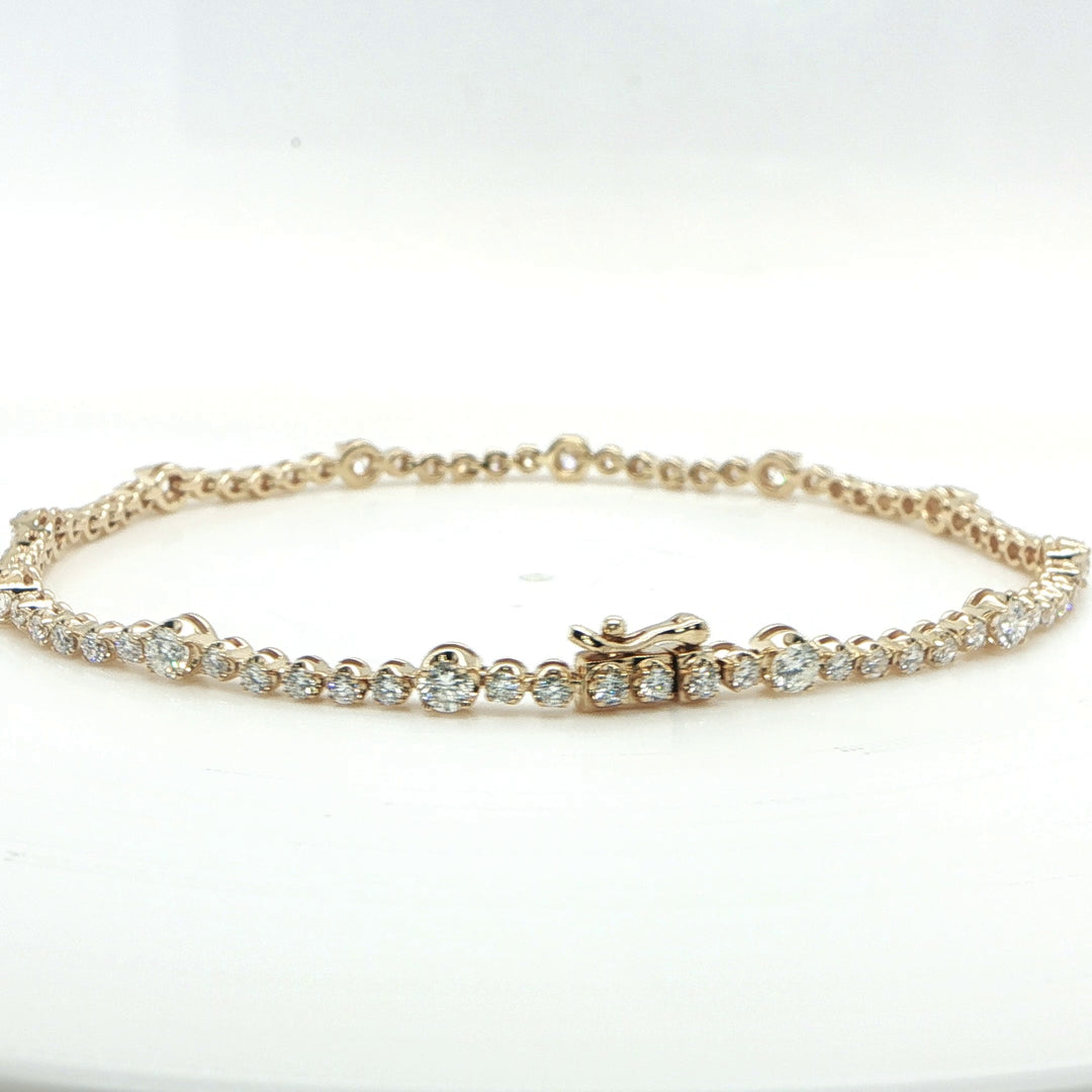 14K Yellow Gold Diamond Tennis Bracelet