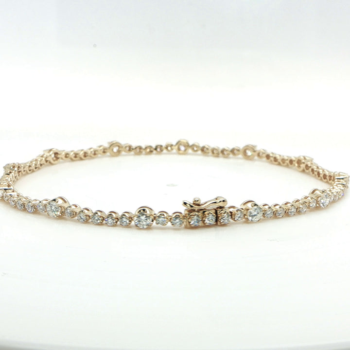 14K Yellow Gold Diamond Tennis Bracelet