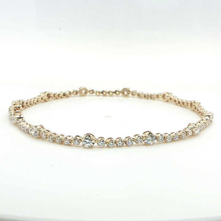 14K Yellow Gold Diamond Tennis Bracelet