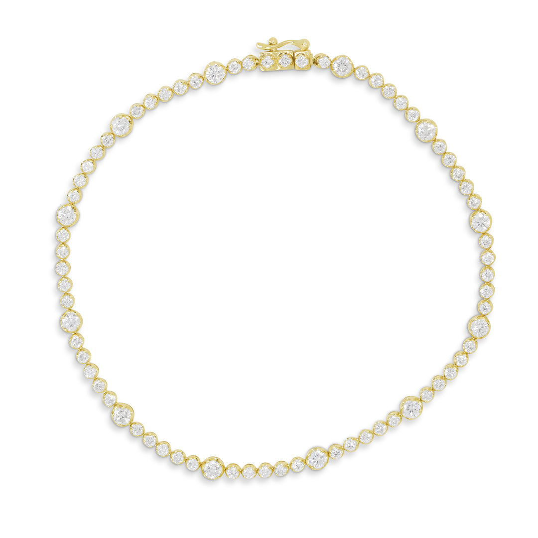 14K Yellow Gold Diamond Tennis Bracelet