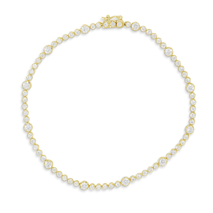 14K Yellow Gold Diamond Tennis Bracelet