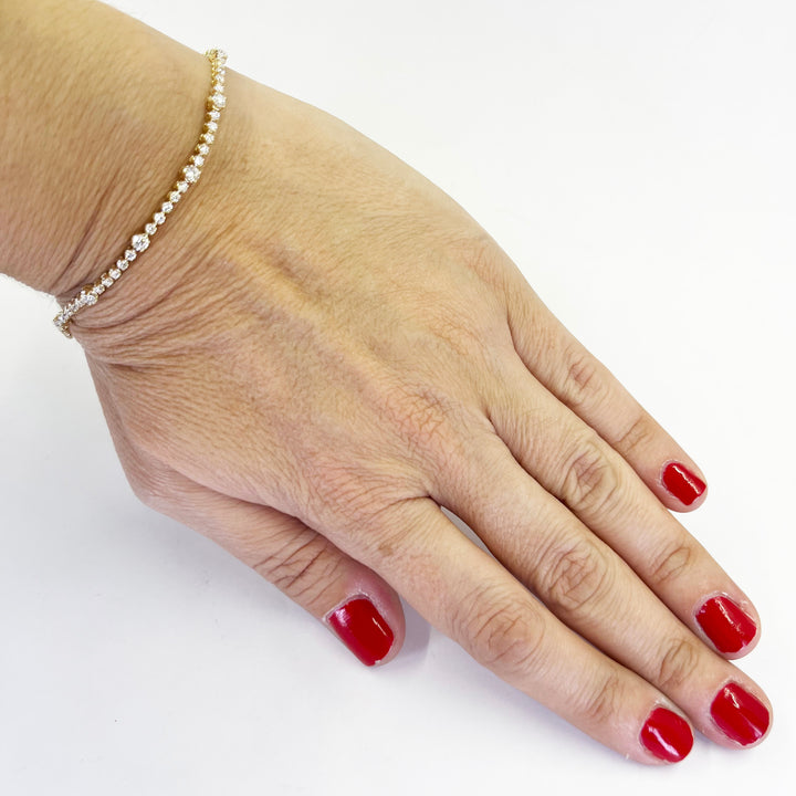 14K Yellow Gold Diamond Tennis Bracelet