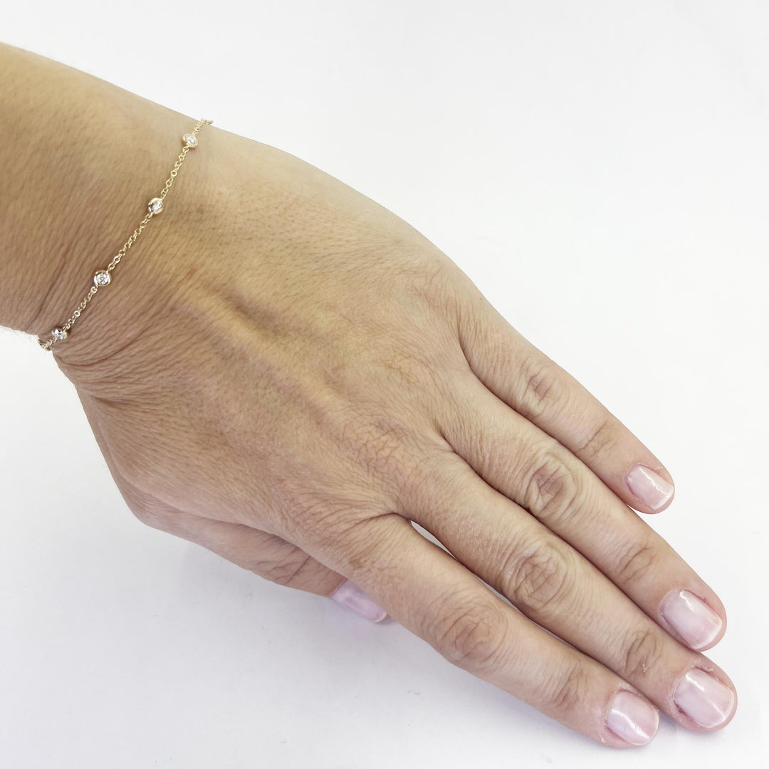 Majolie 14K Yellow Gold Diamond By the Yard Bracelet