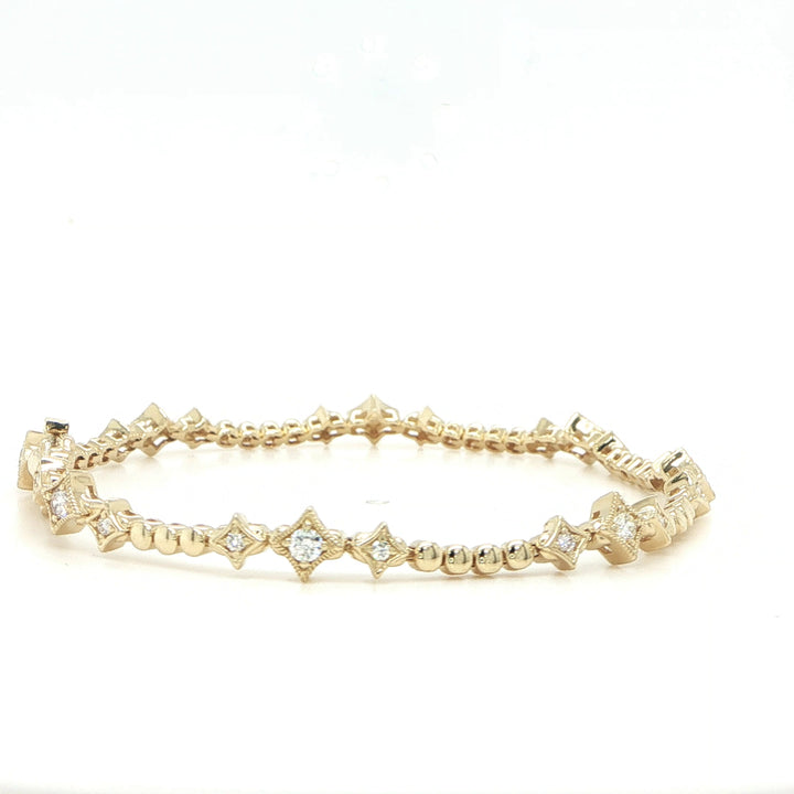 14K Yellow Gold Diamond Star Bracelet