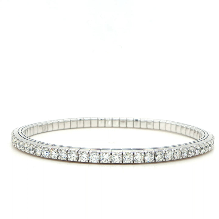 14K White Gold Diamond Stretch Bangle Bracelet