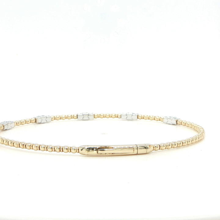 14K Yellow Gold Diamond Spring Bracelet
