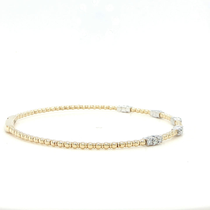 14K Yellow Gold Diamond Spring Bracelet