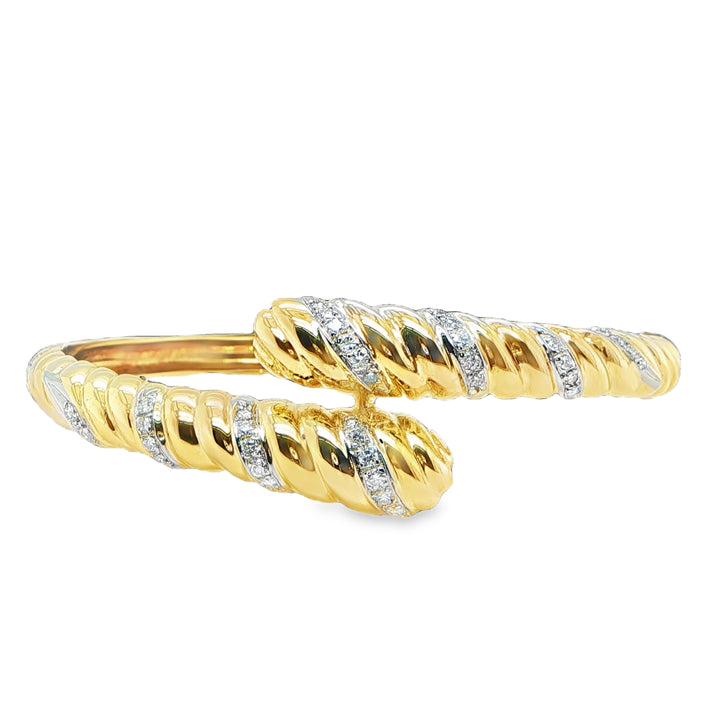 18K Yellow Gold Diamond Bangle Bracelet