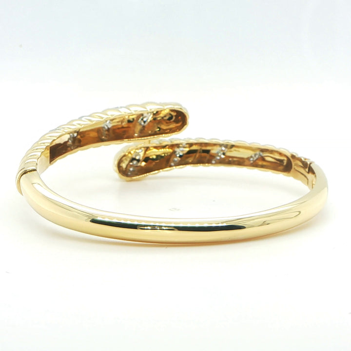 18K Yellow Gold Diamond Bangle Bracelet