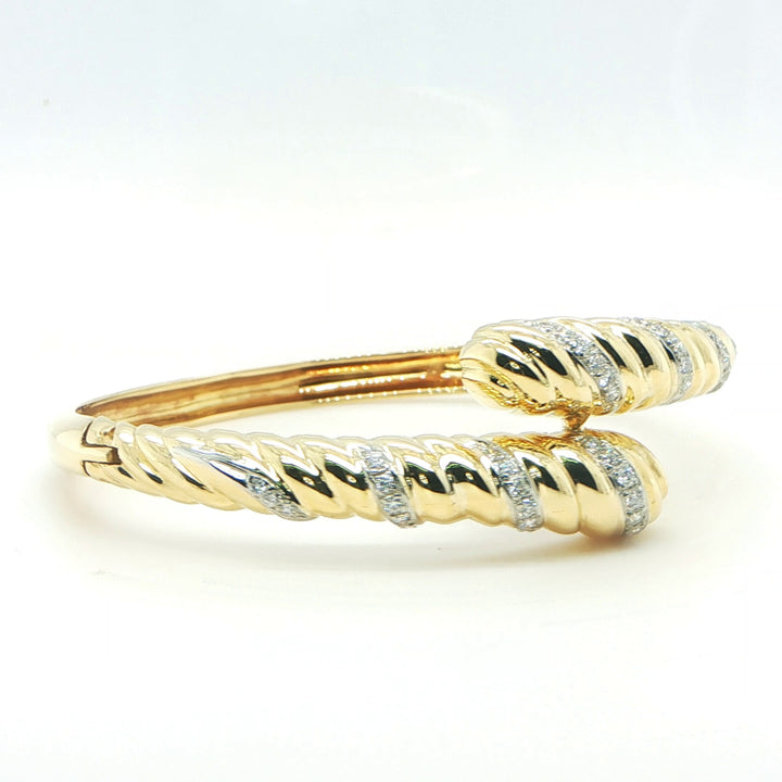 18K Yellow Gold Diamond Bangle Bracelet