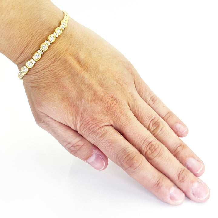 18K Yellow Gold Panther Link Diamond Bracelet