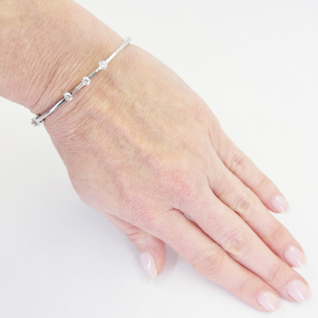 Roberto Coin 18K White Gold Diamond Bangle Bracelet
