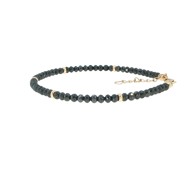 18K Yellow Gold Black Diamond Strand Station Bracelet