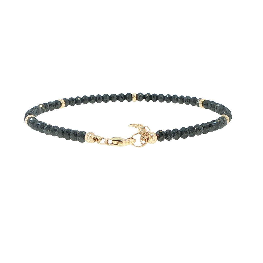 18K Yellow Gold Black Diamond Strand Station Bracelet