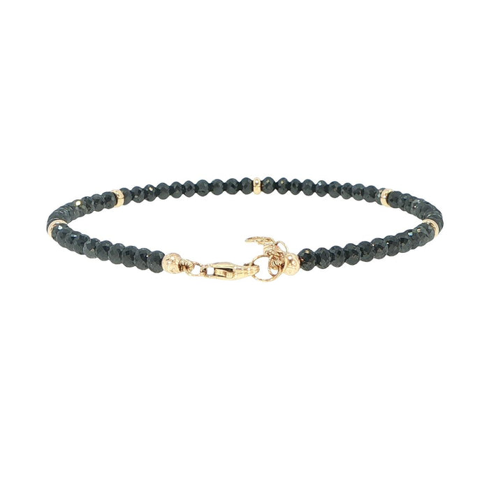 18K Yellow Gold Black Diamond Strand Station Bracelet