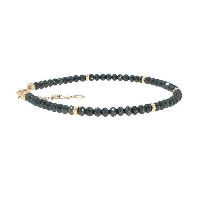 18K Yellow Gold Black Diamond Strand Station Bracelet