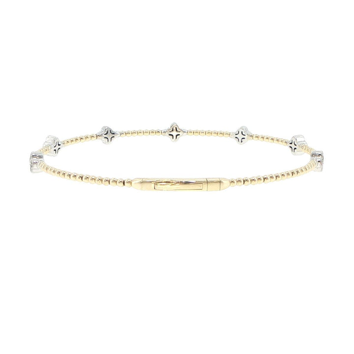 14K Yellow & White Gold 7 Station Diamond Bracelet