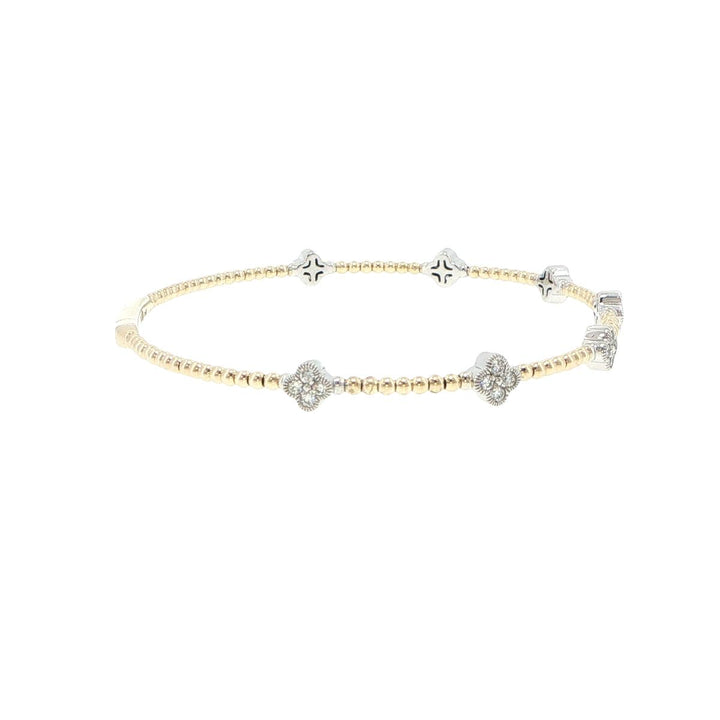 14K Yellow & White Gold 7 Station Diamond Bracelet