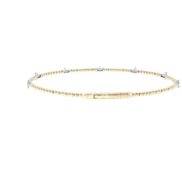 14K Yellow & White Gold 7 Station Diamond Bracelet
