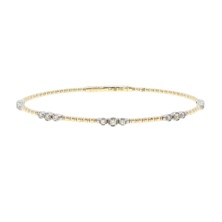 14K Yellow & White Gold 5 Station Diamond Bracelet