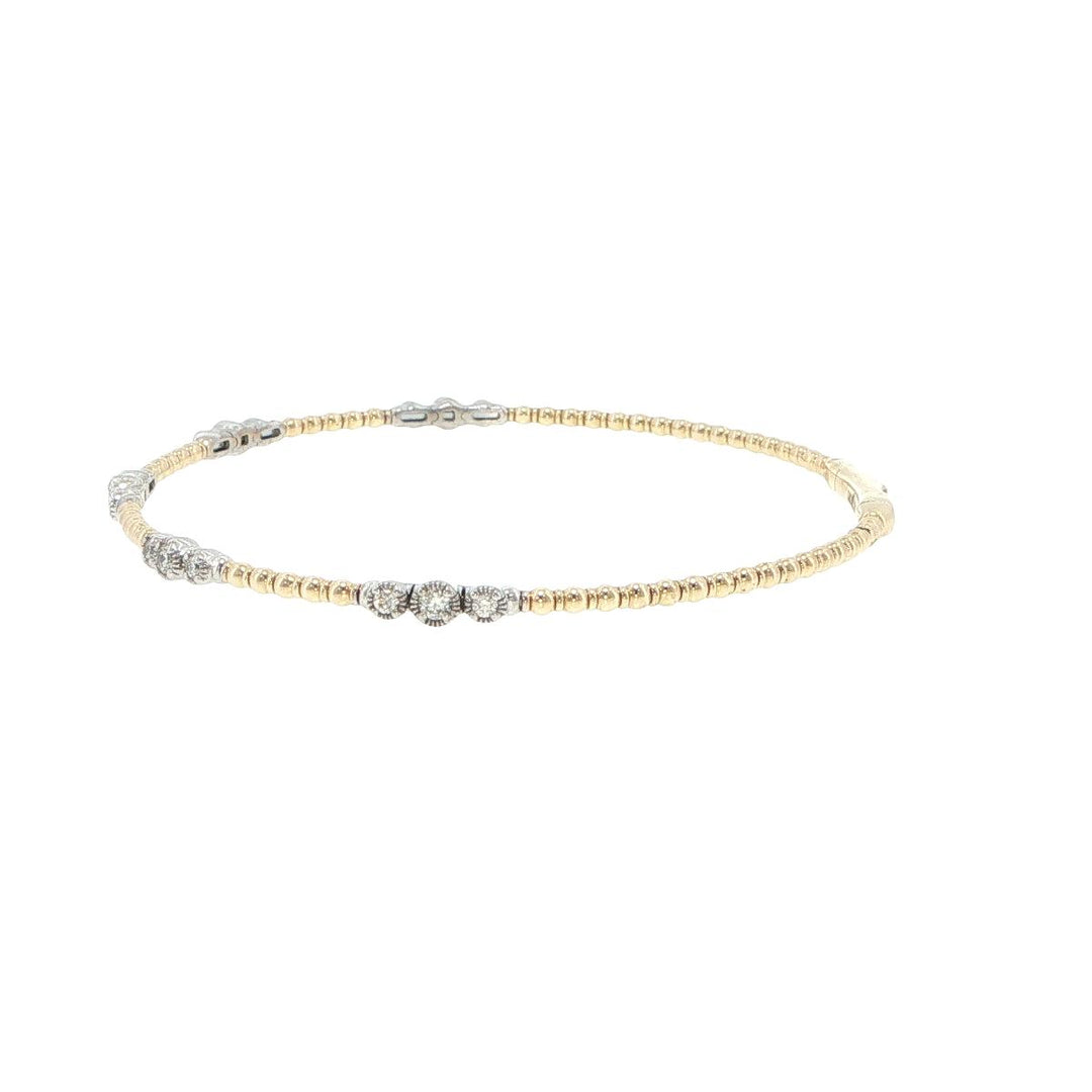 14K Yellow & White Gold 5 Station Diamond Bracelet