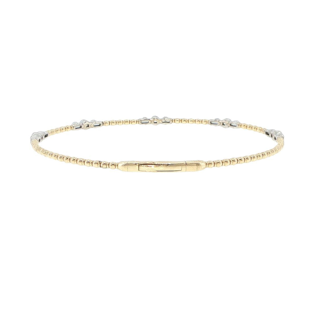 14K Yellow & White Gold 5 Station Diamond Bracelet