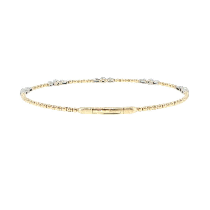 14K Yellow & White Gold 5 Station Diamond Bracelet