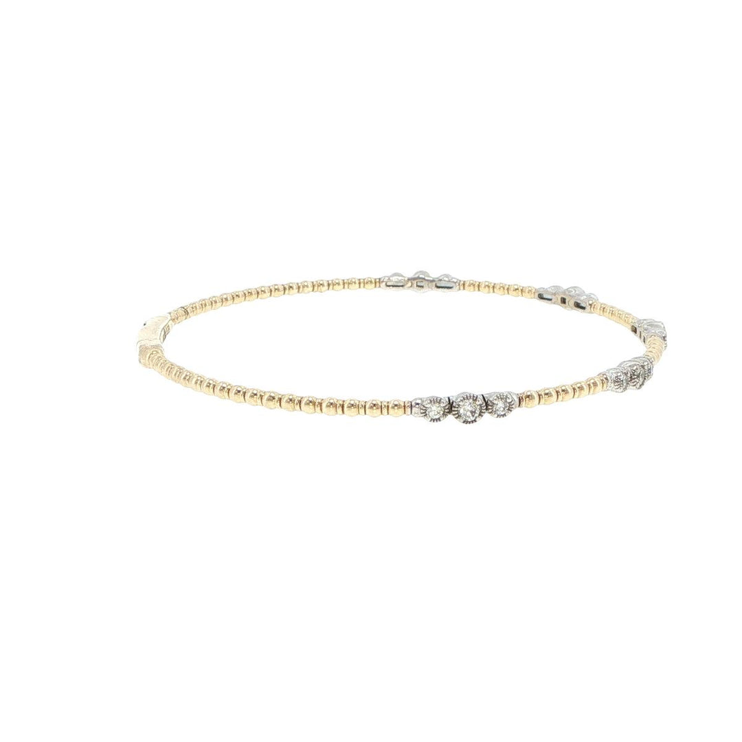 14K Yellow & White Gold 5 Station Diamond Bracelet
