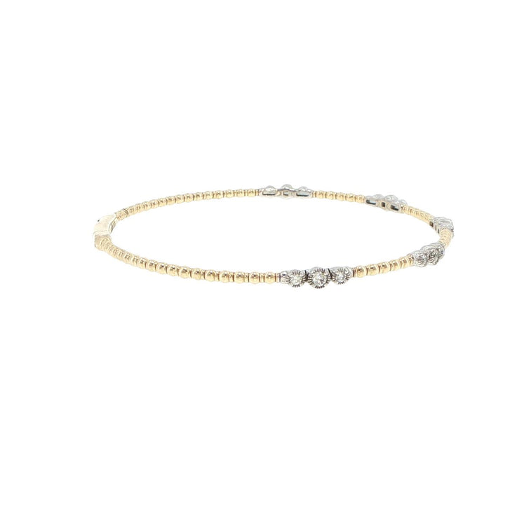 14K Yellow & White Gold 5 Station Diamond Bracelet