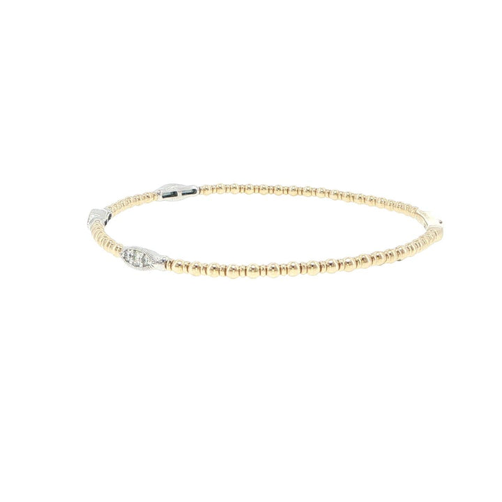 14K Yellow & White Gold 3 Station Diamond Bracelet