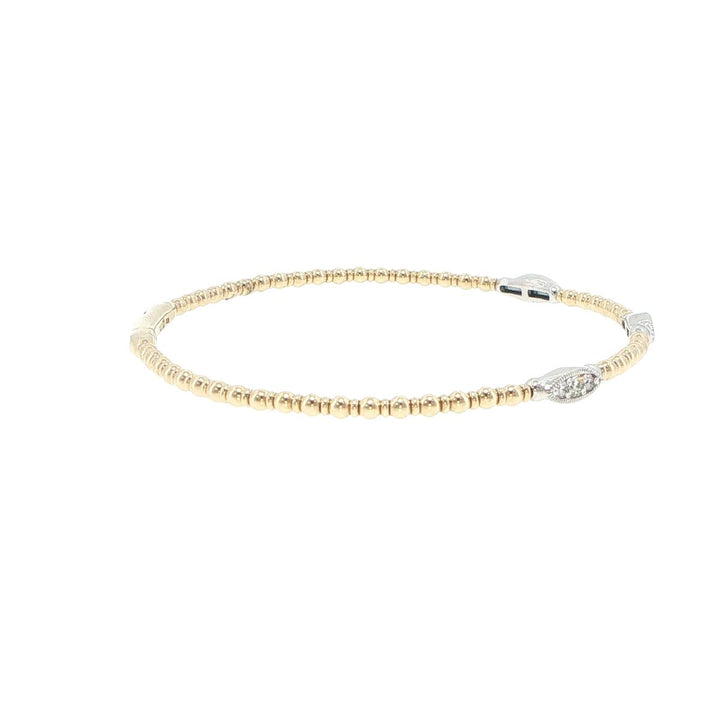 14K Yellow & White Gold 3 Station Diamond Bracelet