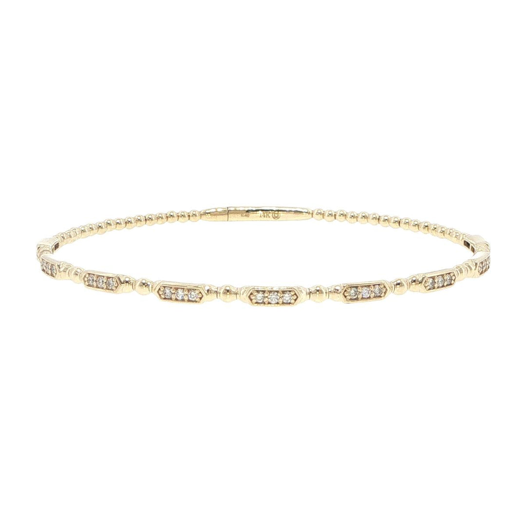14K Yellow Gold Diamond Station Bracelet