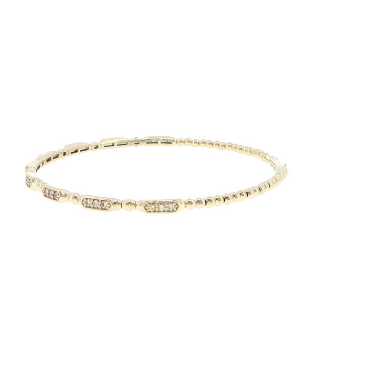 14K Yellow Gold Diamond Station Bracelet