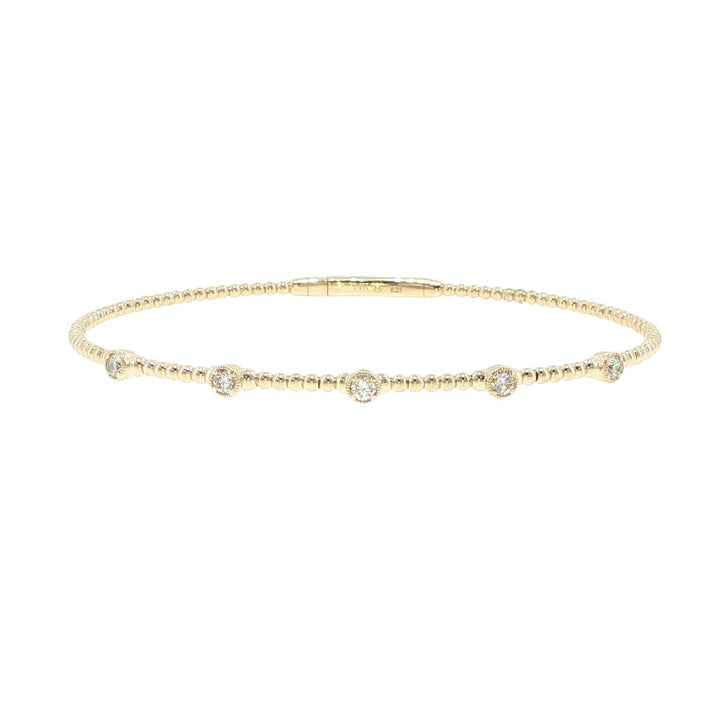 14K Yellow Gold 5 Station Diamond Bracelet