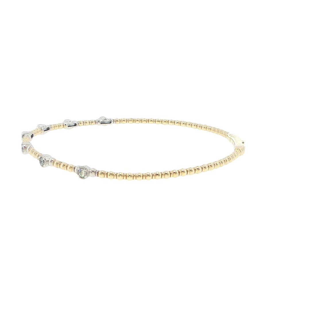 14K Yellow & White Gold 7 Station Diamond Bracelet